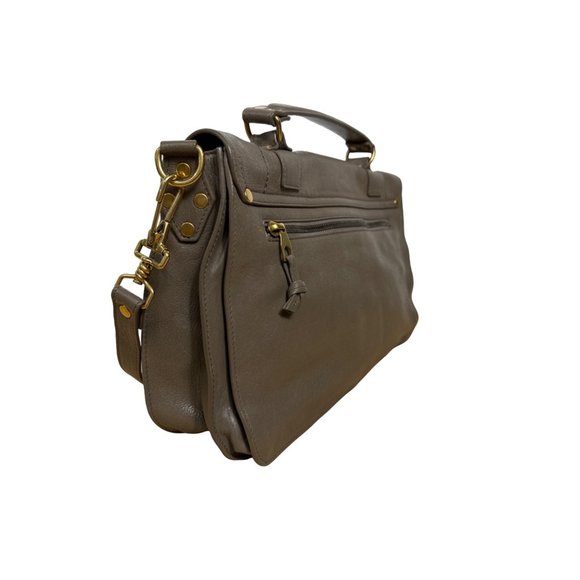 Proenza Schouler PSI Gray Leather Satchel Medium Bag - Picture 4 of 16